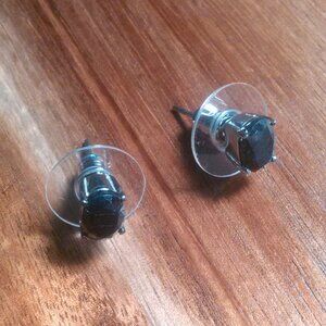 Midnight Sapphire Stainless Steel Stud Earrings